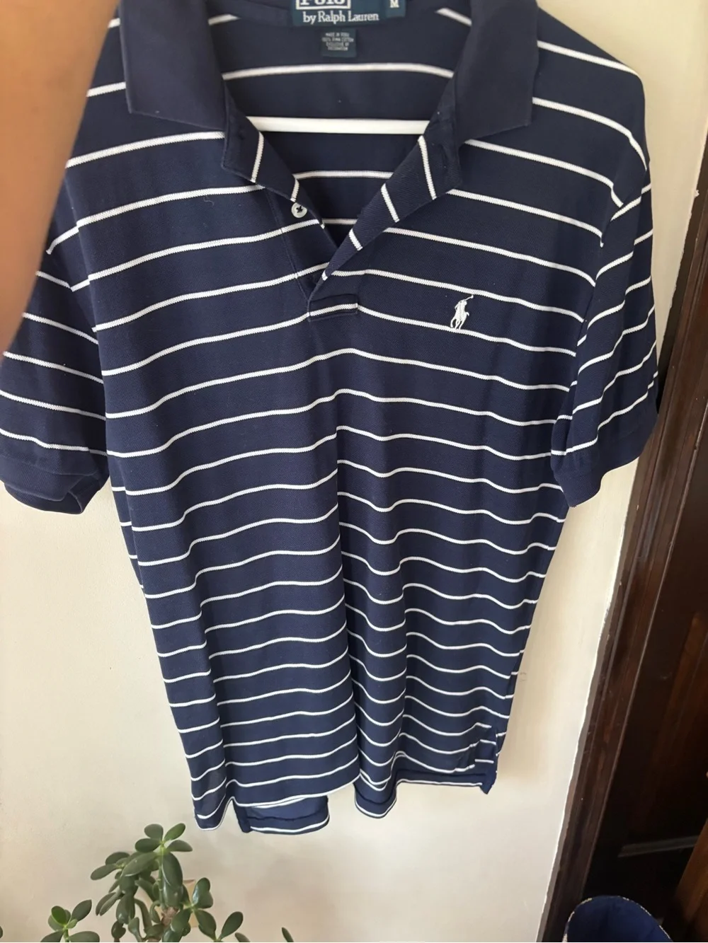 Like new Polo by Ralph Lauren Navy with White Stripe Polo